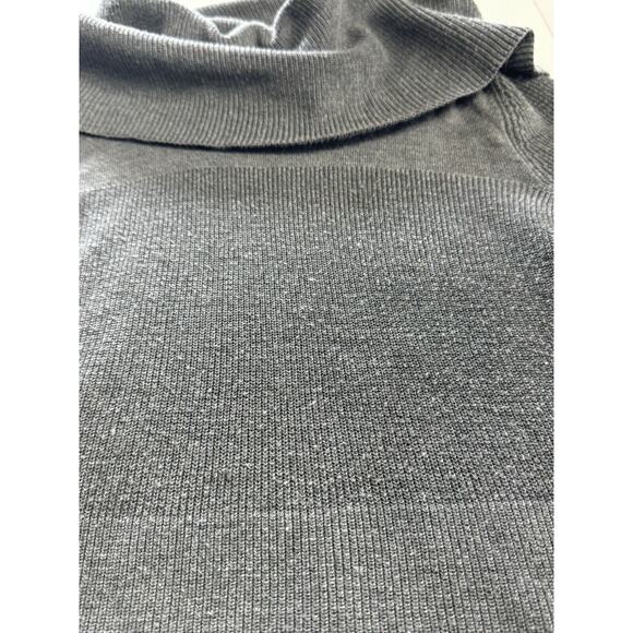 Moth By Anthropologie Turtle Neck Pullover Sweater Womens XS Gray Rib Knit - Picture 2 of 8